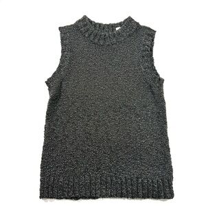 Naadam Sleeveless Textured Sweater Green Size Small Ribbed Trim